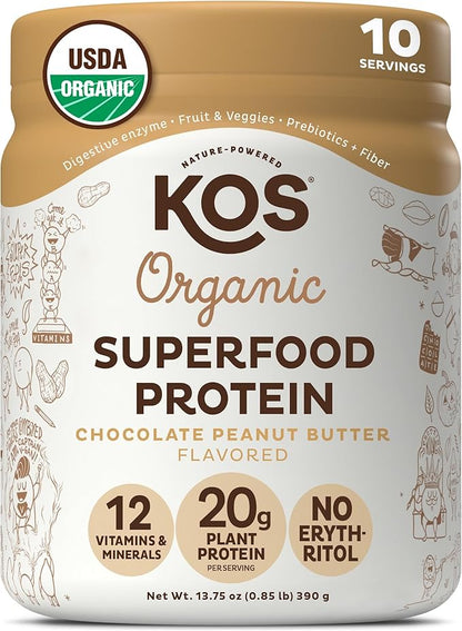 KOS Vegan Protein Powder Erythritol Free, Chocolate