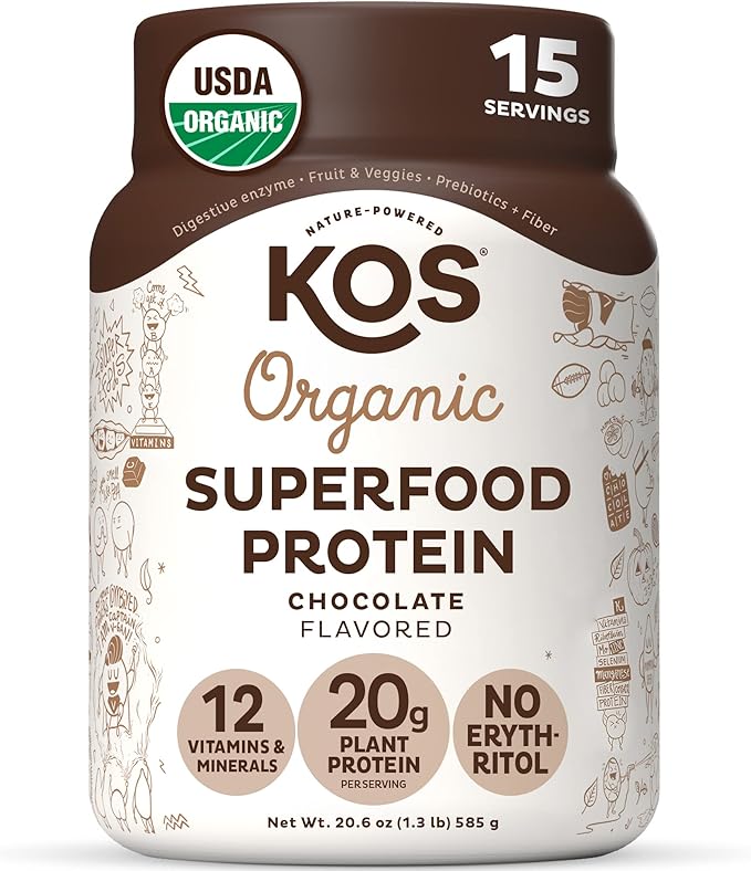 KOS Vegan Protein Powder Erythritol Free, Chocolate