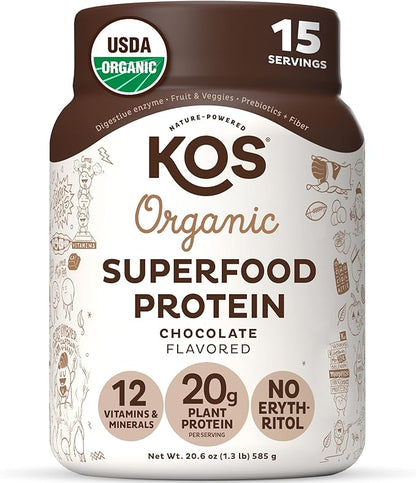 KOS Vegan Protein Powder Erythritol Free, Chocolate