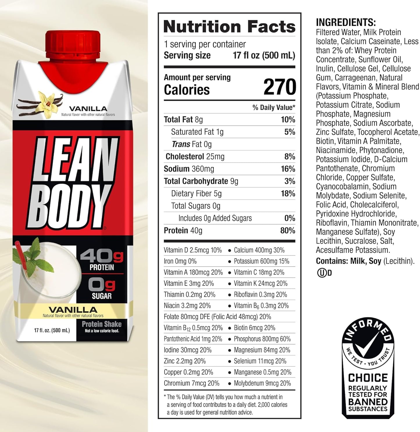 Lean Body Ready-to-Drink Vanilla Protein Shake